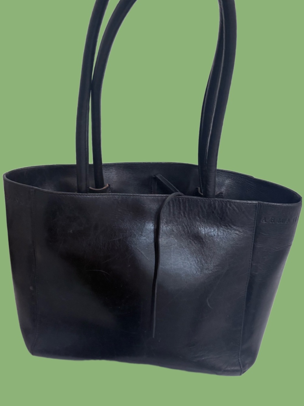 Armani Exchange Black Leather Tote